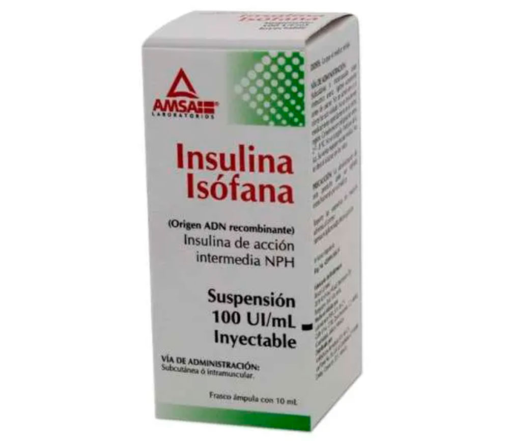 INSULINA ISÓFANA 100 UI / ML 1 FRASCO ÁMPULA SUSPENSIÓN INYECTABLE