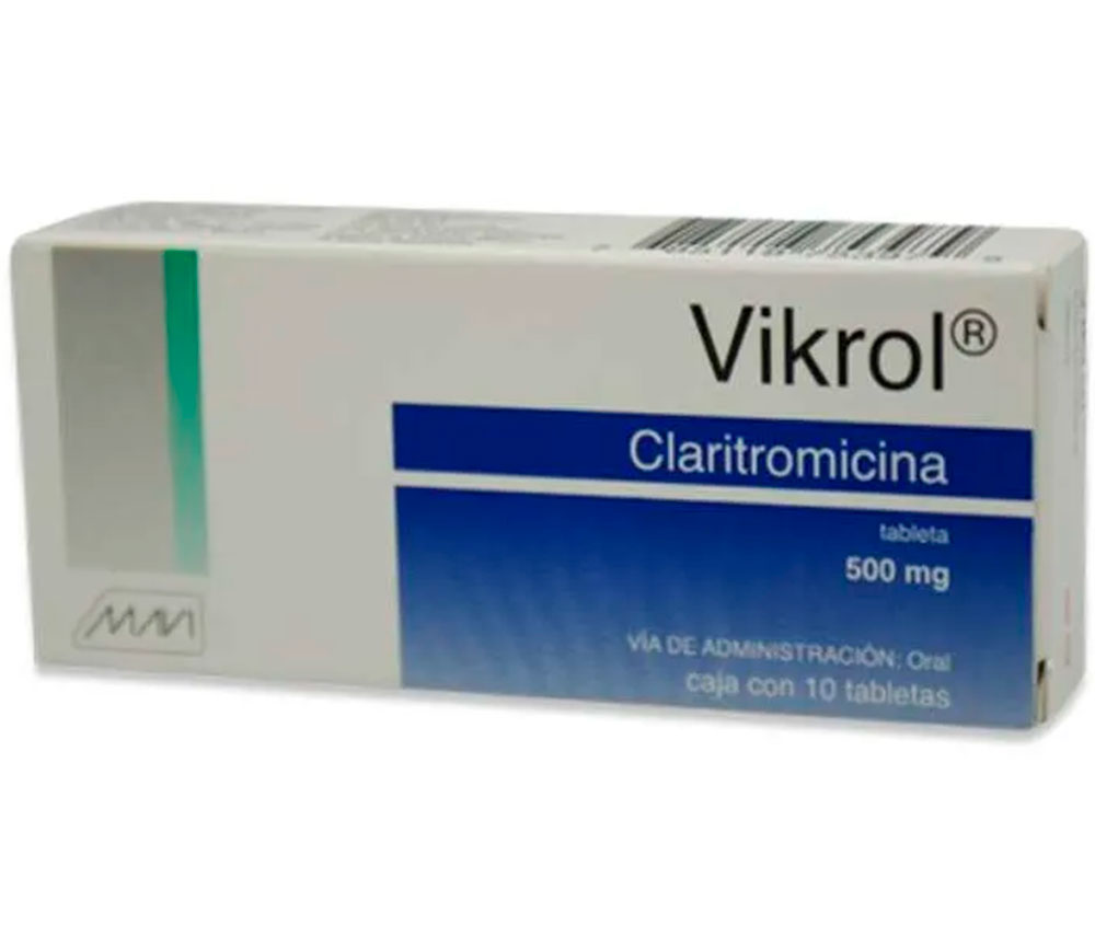 VIKROL CLARITROMICINA ORAL 500 MG 10 TABLETAS LABORATORIO MAVI