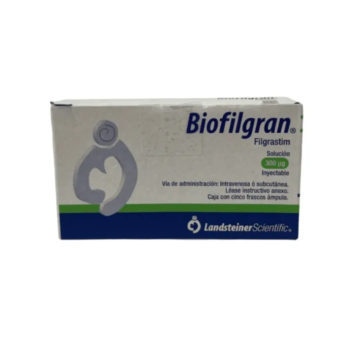 BIOFILGRAN FILGRASTIM 300 MCG CAJA CON 5 FRASCOS ÁMPULA SOL. INY. LAB. LANDSTEINER (R)