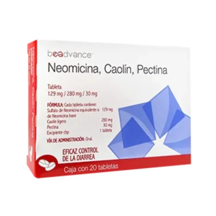 NEOMICINA/CAOLIN/PECTINA 20TAB 129 MG/280MG/30M