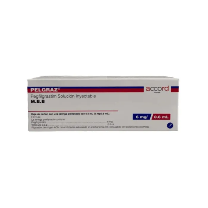 PELGRAZ (PEGFILGRASTIM) 6 MG / 0.6 ML  SOL. INY. CAJA CON 1 JERINGA PRELLENADA LAB. ACCORD