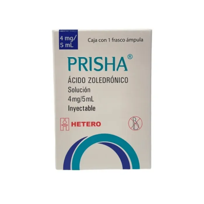 PRISHA (ÁCIDO ZOLEDRÓNICO) 4 MG / 5 ML C/ 1 FRASCO ÁMPULA SOLUCIÓN INYECTABLE LAB. HETERO