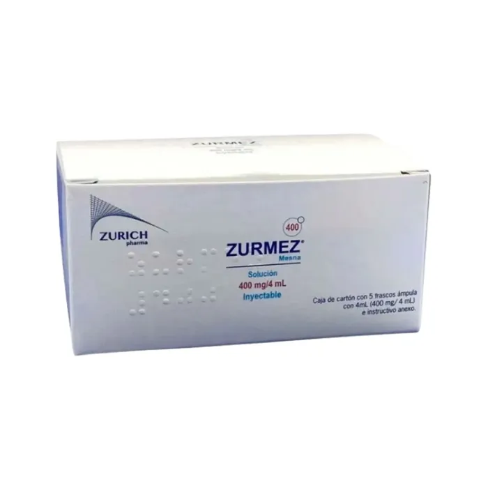 ZURMEZ MESNA 400 MG / 4 ML CAJA CON 5 FRASCOS ÁMPULA SOL INY LAB ZURICH