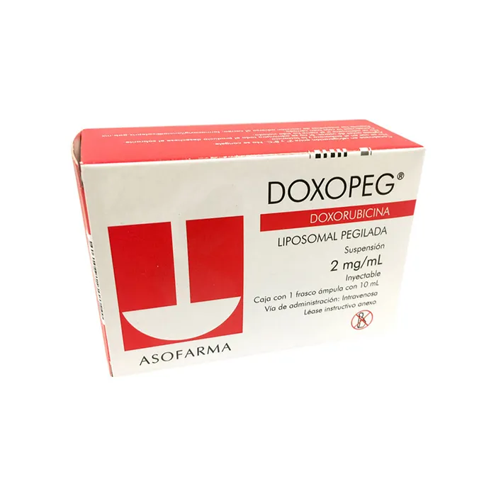 DOXOPEG DOXORUBICINA LIPOSOMAL PEGILADA 2 MG / ML CAJA CON 1 FRASCO ÁMPULA CON 10 ML LAB. ASOFARMA