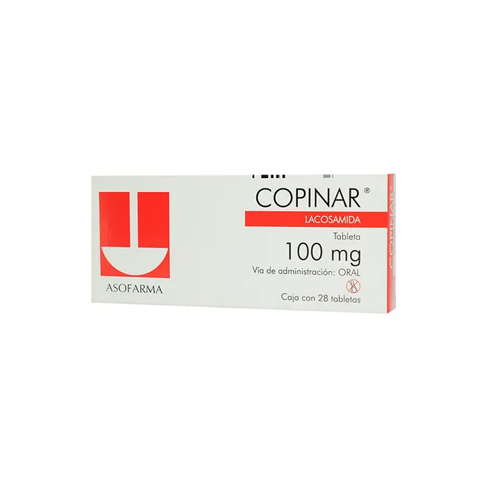  COPINAR LACOSAMIDA 100 MG CAJA CON 28 TABLETAS LABORATORIO ASOFARMA