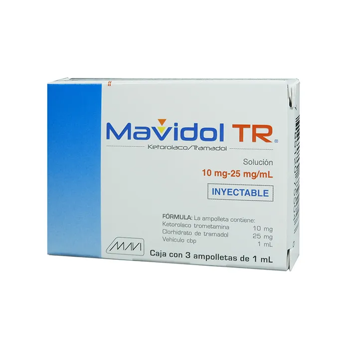 MAVIDOL TR 3 AMP 25/10 MG: TR, MAVI FARMACEUTICA. Disponible en Farmasmart. Compra en línea.