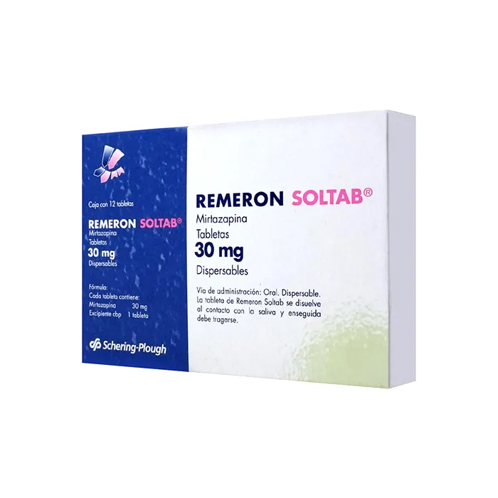 REMERON SOLTAB 30 MG 12 TABLETAS: SOLTAB, ORGANON COMERCIALIZADORA. Disponible en Farmasmart. Compra en línea.