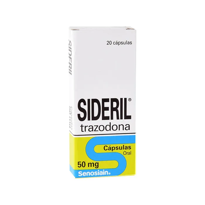  SIDERIL Trazodona 50 mg 20 Cápsulas
