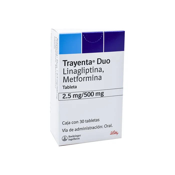 TRAYENTA DUO 2.5/500MG TAB C30: DUO TAB C30, BOEHRINGER INGELHEIM MEXICO. Disponible en Farmasmart. Compra en línea.