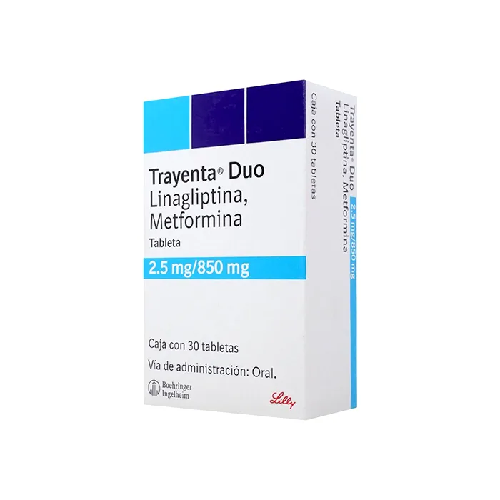 TRAYENTA DUO 2.5/850MG TAB C30: DUO TAB C30, BOEHRINGER INGELHEIM MEXICO. Disponible en Farmasmart. Compra en línea.