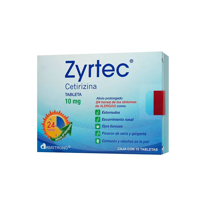 ZYRTEC 10MG TAB C10: TAB C10, ARMSTRONG LAB. DE MEXICO S A D. Disponible en Farmasmart. Compra en línea.