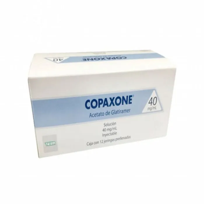 COPAXONE ACETATO DE GLATIRAMER 40 MG / ML CAJA CON 12 JERINGAS PRELLENADAS LAB. TEVA