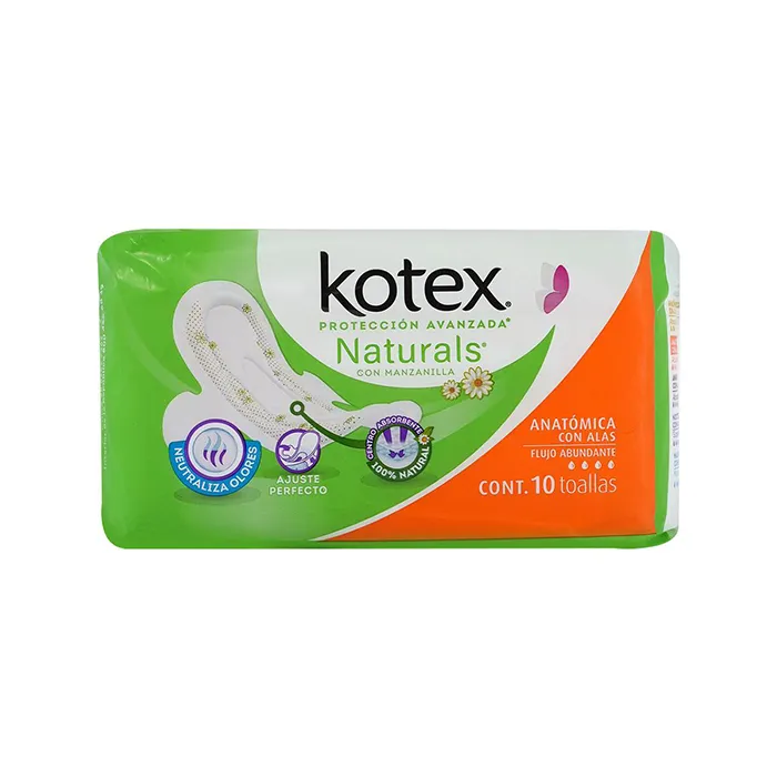 Toallas Sanitarias Kotex Manzanilla 10 Piezas