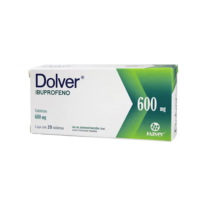 DOLVER IBUPROFENO 600 MG CAJA CON 20 TABLETAS LABORATORIO MAVER