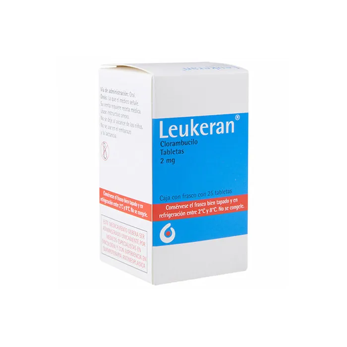 LEUKERAN (CLORAMBUCILO) 2 MG CAJA CON 1 FRASCO CON 25 TABLETAS LAB. ASPEN