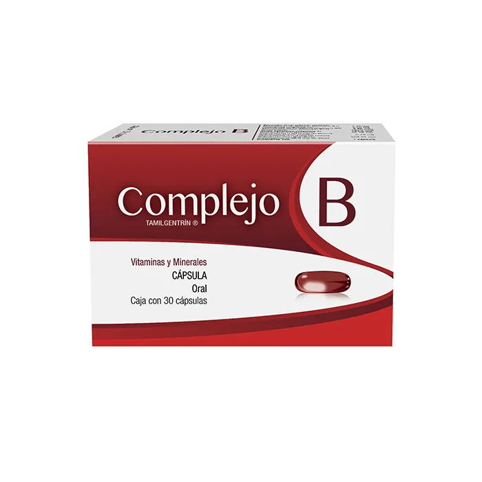 COMPLEJO B TAMILGENTRIN 2.4 /2.7 / 3.2 MG 30 CÁPSULAS VITAMINAS Y MINERALES