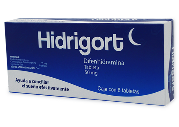 HIDRIGORT DIFENHIDRAMINA 50 MG 8 TABLETAS