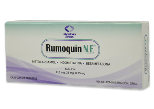 RUMOQUIN METOCARBAMOL -BETAMETASONA-INDOMETACINAN.F. 20 TAB 215/25/0.75 MG