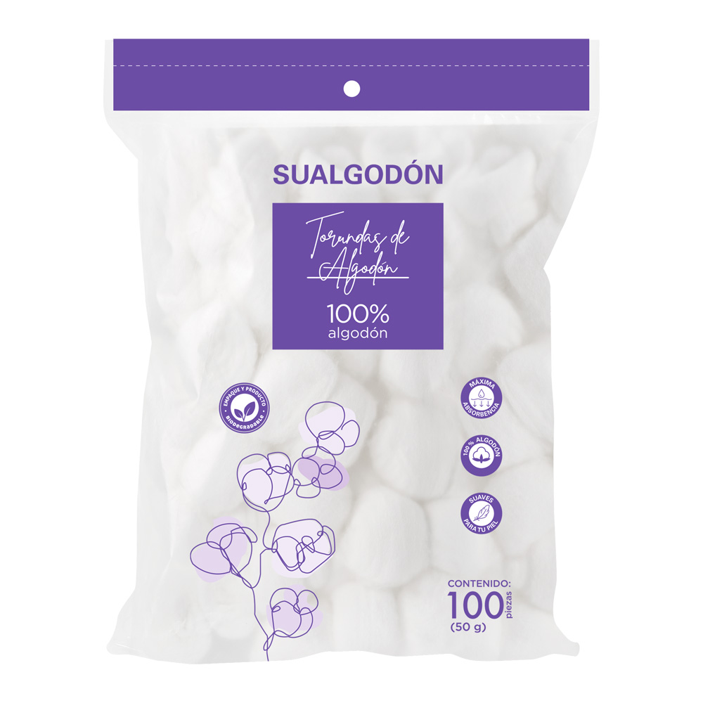  BOL DE A SUALGODON CON 100 TORUNDAS 50 G