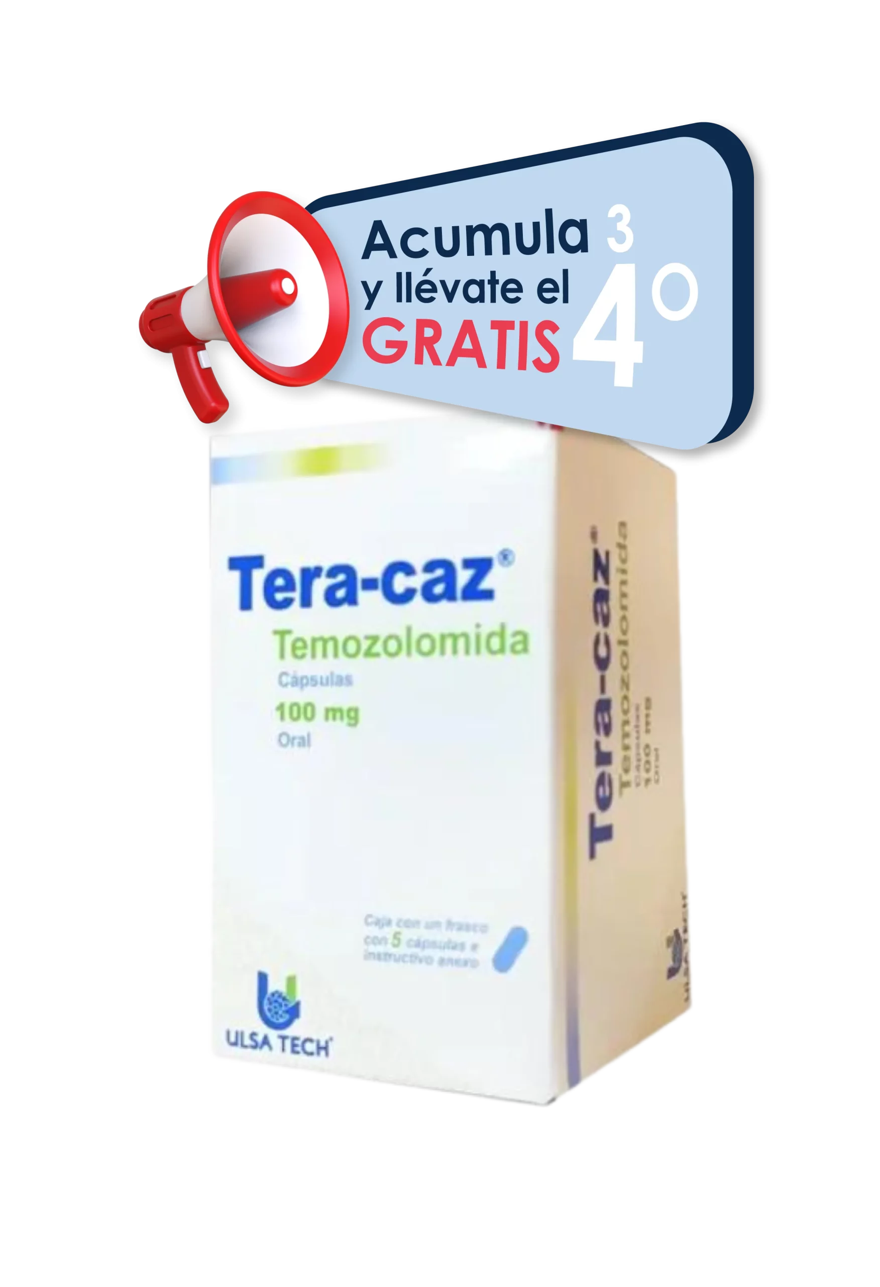 Tera-caz 100 mg 5 cápsulas Temozolomida