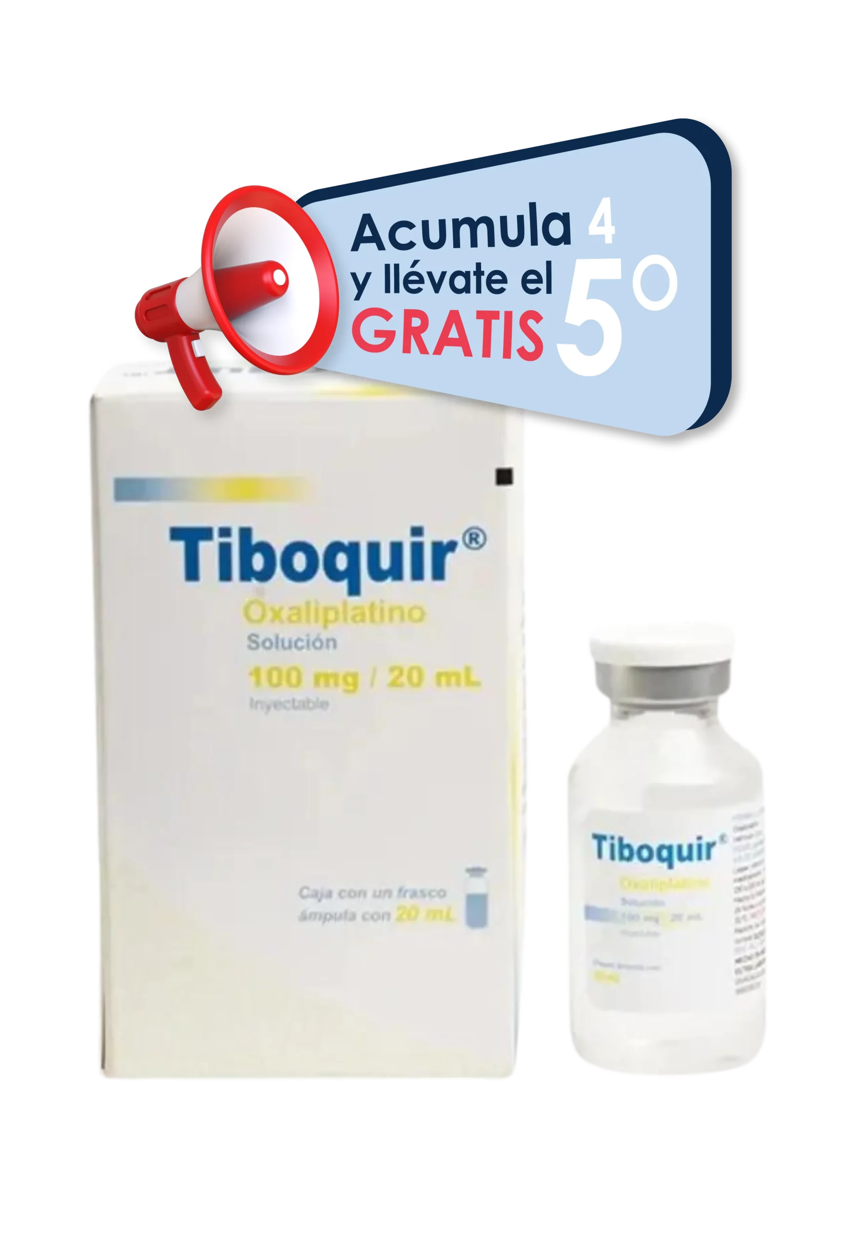 Tiboquir Oxaliplatino 100 mg/ 20 ml 1 Frasco Ámpula Solución Inyectable