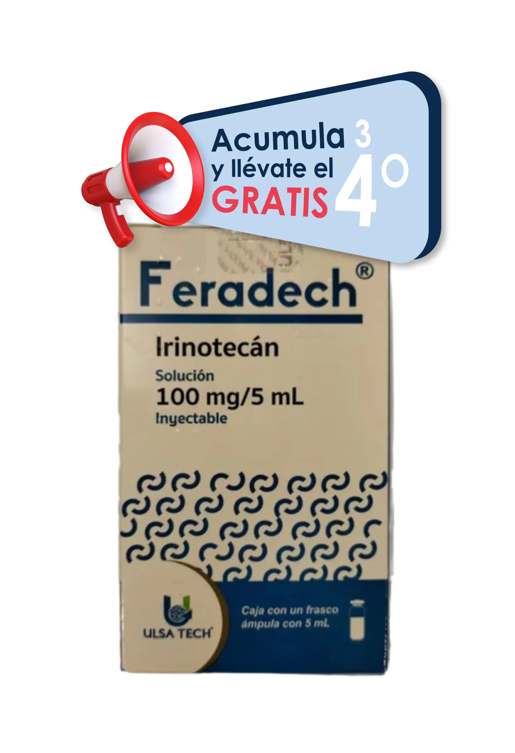 IRINOTECÁN FERADECH 100MG EN 5 ML  CAJA 1 FCO AMPULA