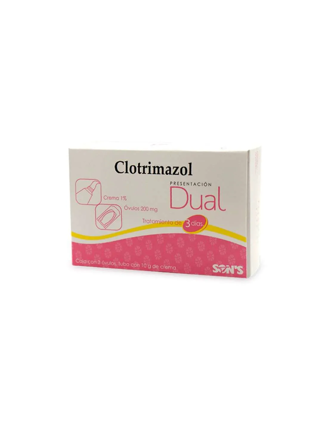  CLOTRIMAZOL DUAL 3 OVS 200MG 1CMA 10G 1%