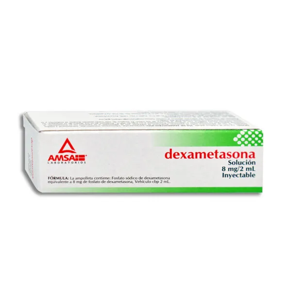 DEXAMETASONA (GI) 8 MG / 2 ML SOLUCIÓN INYECTABLE 1 AMPOLLETA: AMPOLLETA, ANTIBIOTICOS DE MEXICO. Disponible en Farmasmart. Compra en línea.