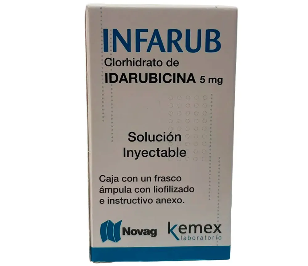 INFARUB CLORHIDRATO DE IDARUBICINA 5 MG CAJA CON UN FRASCO ÁMPULA CON LIOFILIZADO LAB. NOVAG