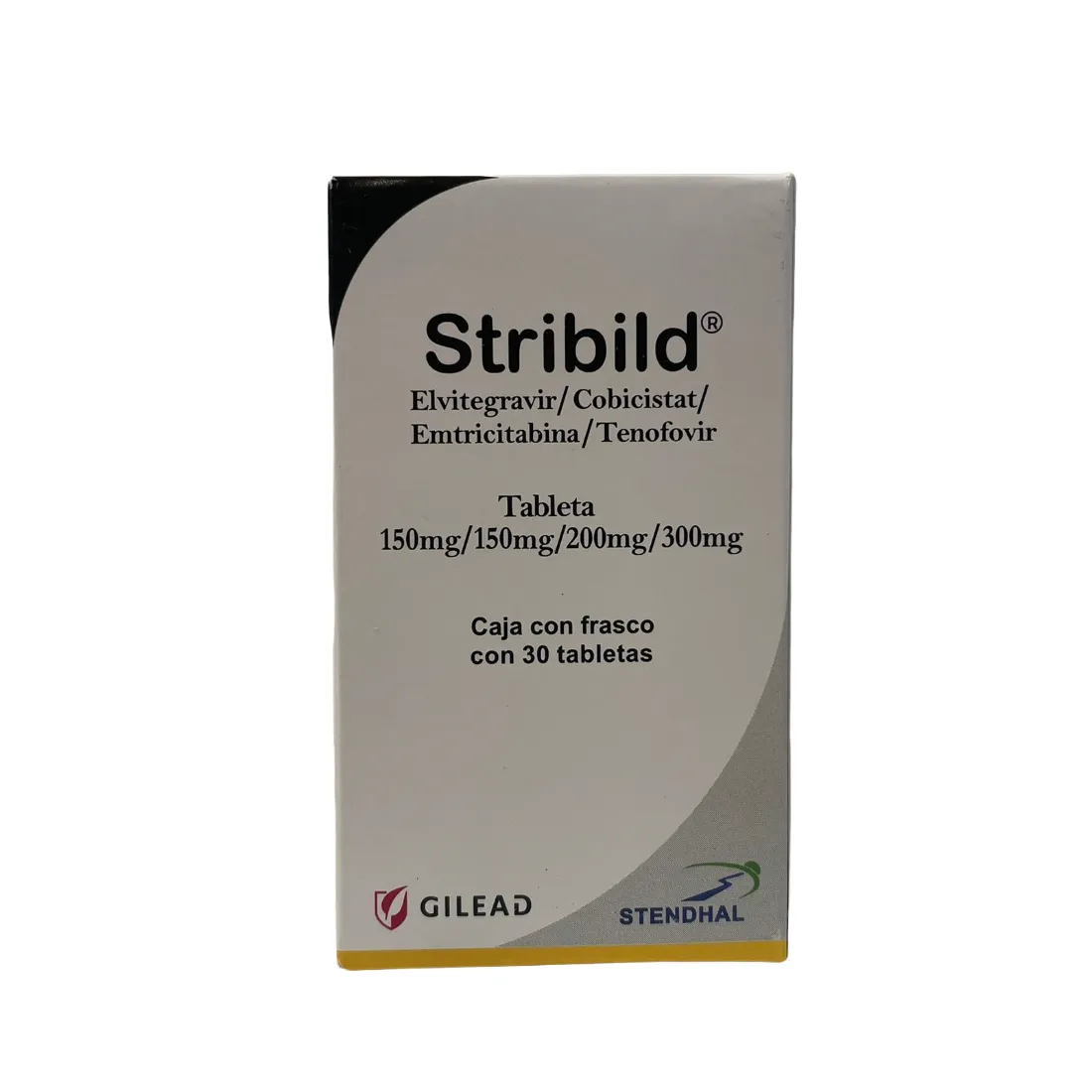 STRIBILD EMTRICITABINA TENOFOVIR DISOPROXILO  ELVITEGRAVIR  COBICISTAT 150 MG / 150 MG/ 200 MG/ 300 MG CAJA CON 30 TABLETAS LAB. GILEAD STENDHAL