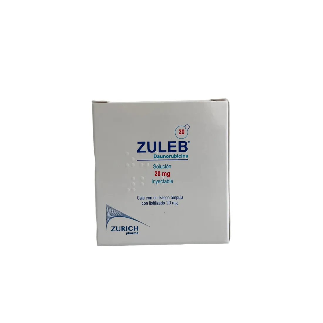 ZULEB (DAUNORUBICINA) 20 MG / 10 ML CAJA CON 1 FRASCO ÁMPULA LIOFILIZADO LAB. ZURICH