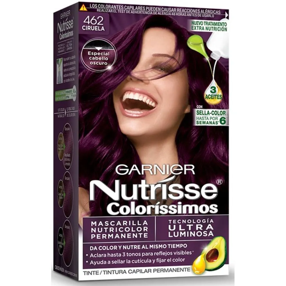 Caja de nutrisse de garnier color ciruela nutricion para cabello