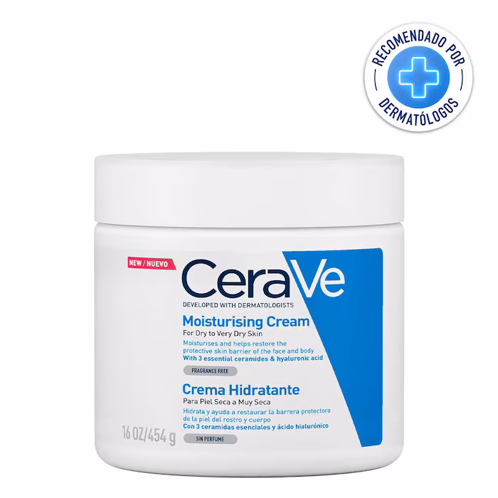 Bote de crema corporal cerave para hidratación del cuerpo