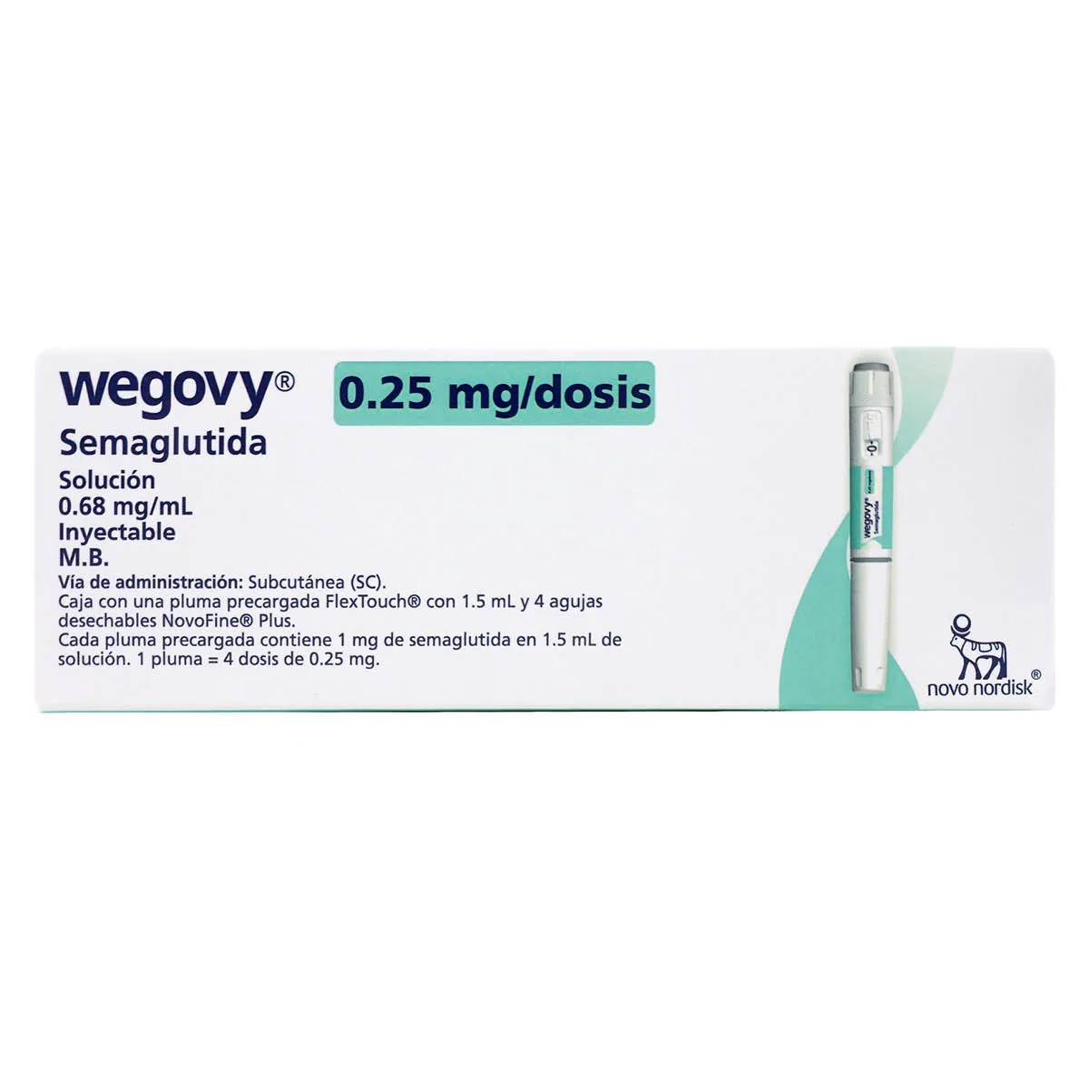  Wegovy Semaglutida 0.25 mg Solución Inyectable