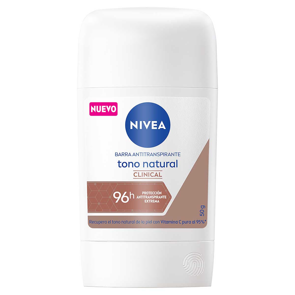 Bote de nivea color blanco con cafe antitranspirante natural